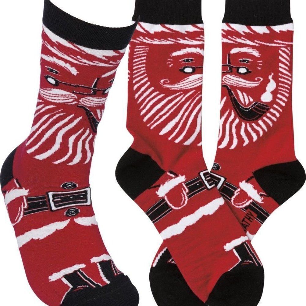 Christmas Socks - Santa Head - New